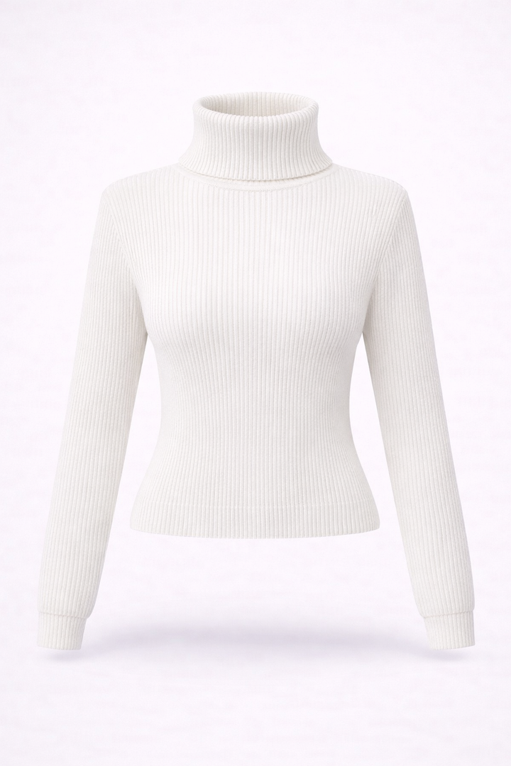 Nina | Ribbed Turtleneck Knit Top