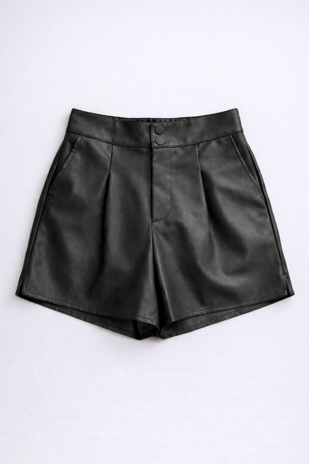 Camille | High-Waisted Faux Leather Shorts